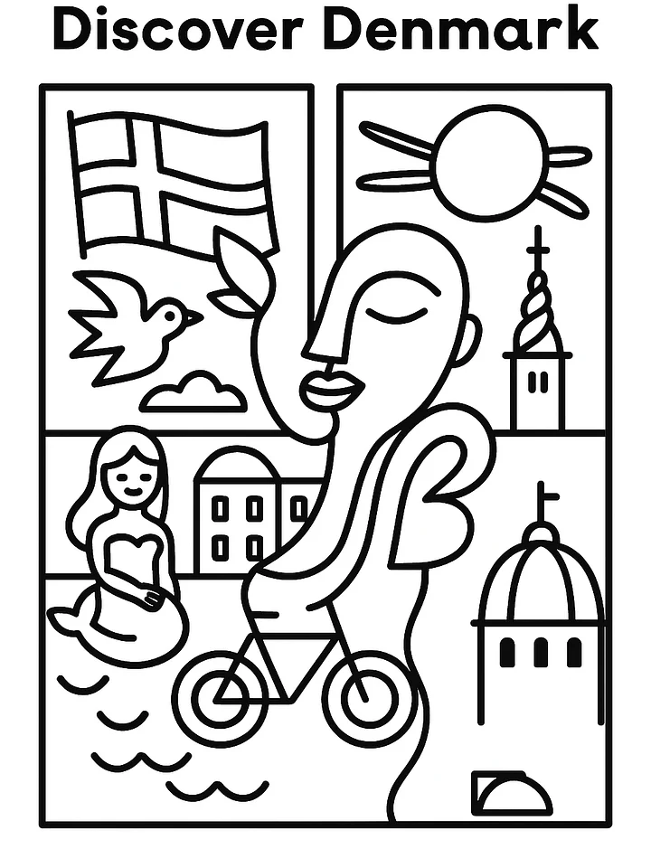 Free “Discover Denmark” Poster (1) – Scandinavian Wall Art Printable (A4 & US Letter PDF) product image (2)
