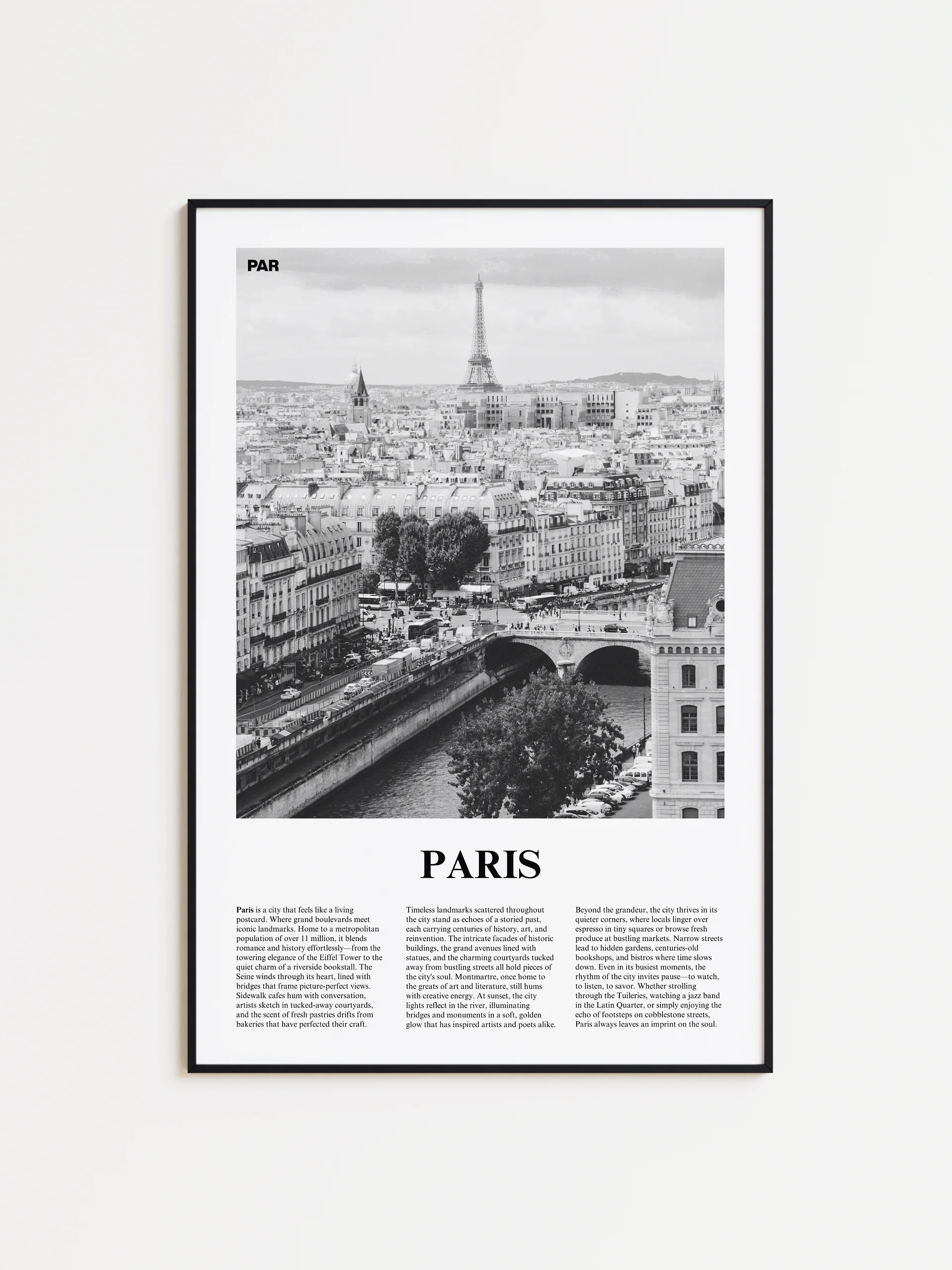 Paris 01 Newspaper Poster | Framed product image (1)