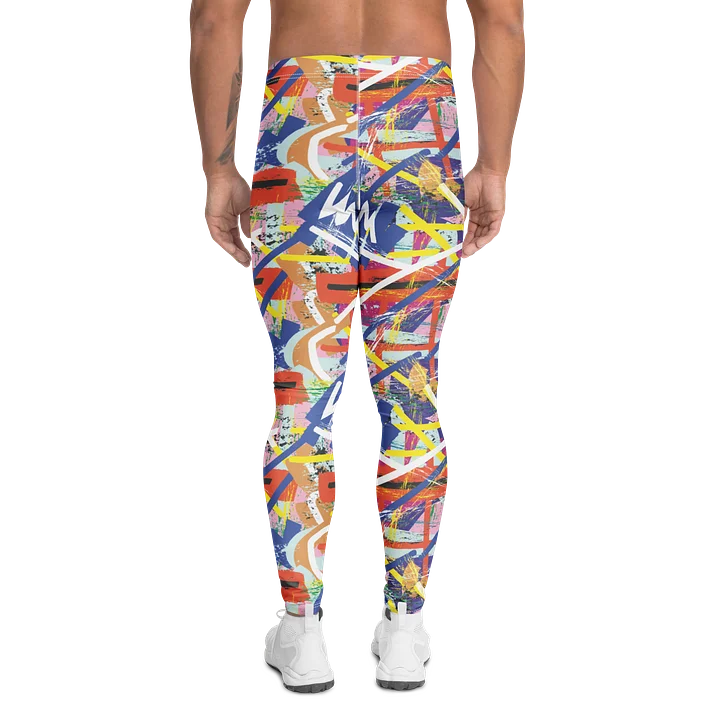 Stylish Men's Leggings with Colorful Abstract Shapes Art product image (2)