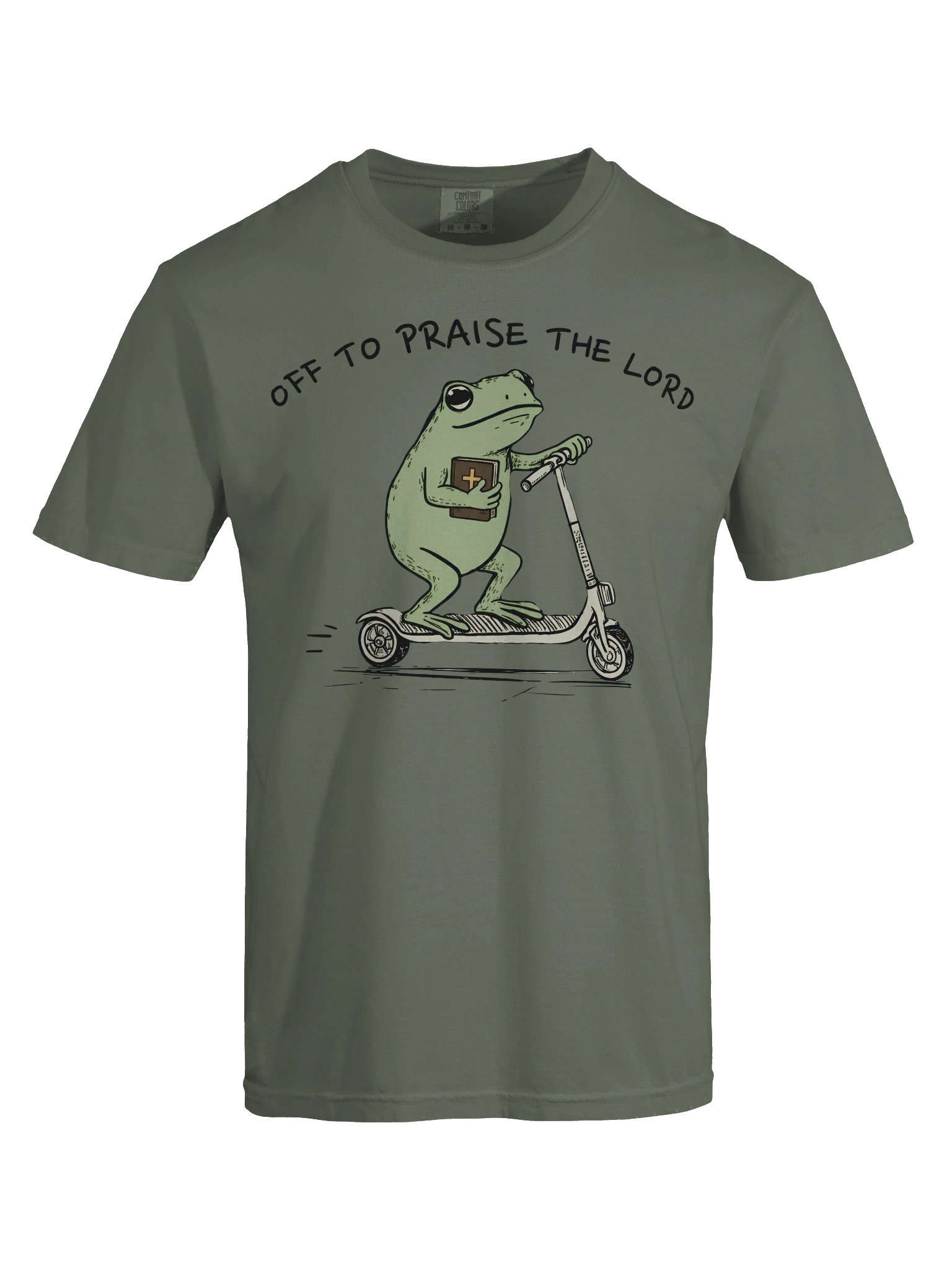 Christian Frog Graphic Tee, Comfort Colors Funny Faith T-Shirt, Religious Frog Shirt, Unisex product image (2)