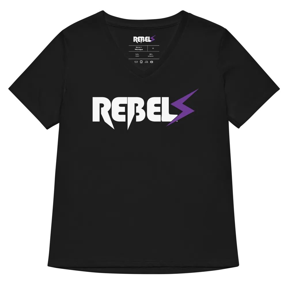 Woman's V Neck | Black | White/Purple product image (6)