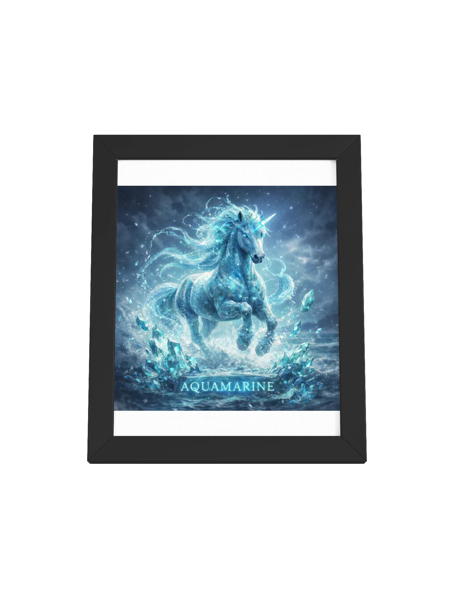 Aquamarine Unicorn Framed Poster product image (97)