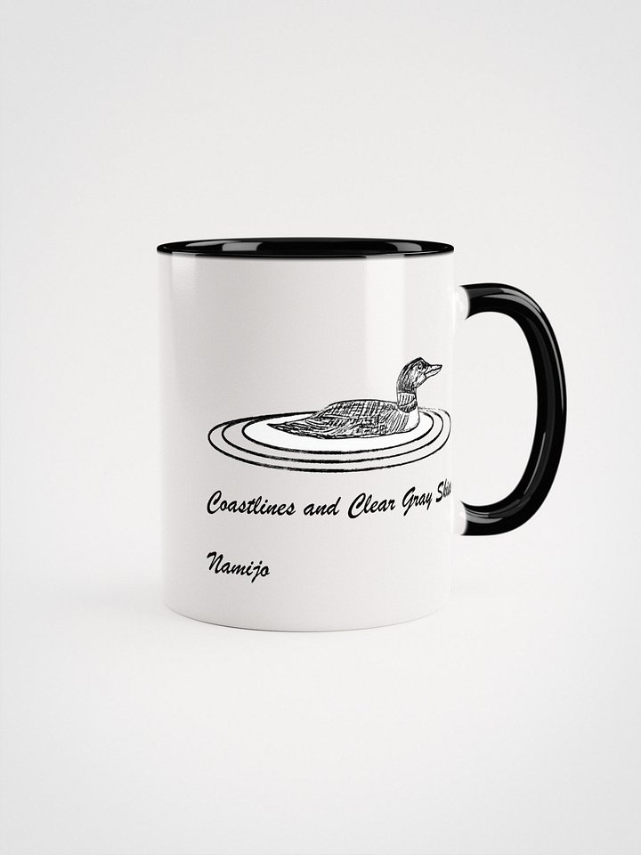 Coastlines and Clear Gray Skies Loon Mug Wrap Design Black Inside product image (1)