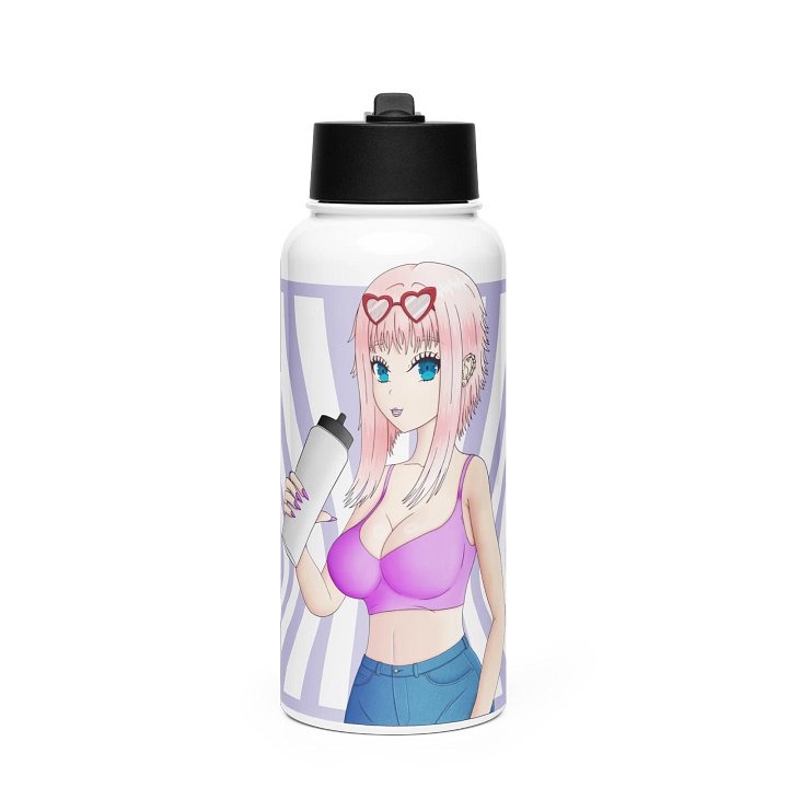 Lewd Momoko Stainless Steel Water Bottle (32 oz) product image (1)