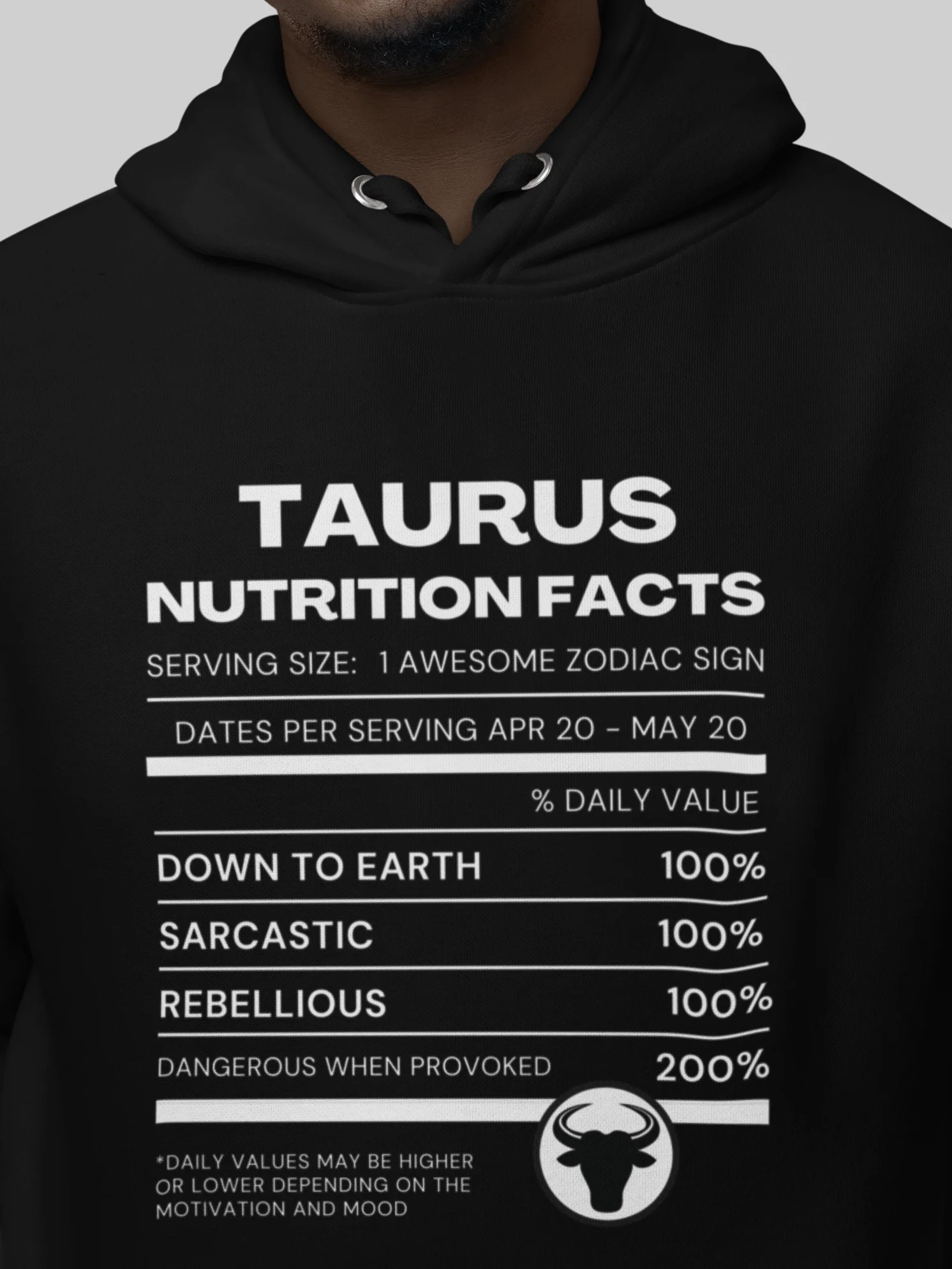 Taurus Nutrition Facts Hoodie product image (1)