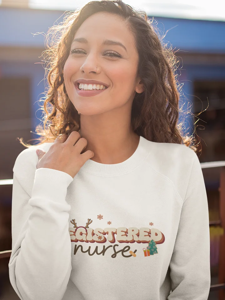 Registered Nurse Christmas Retro Sweatshirt with Antlers product image (1)