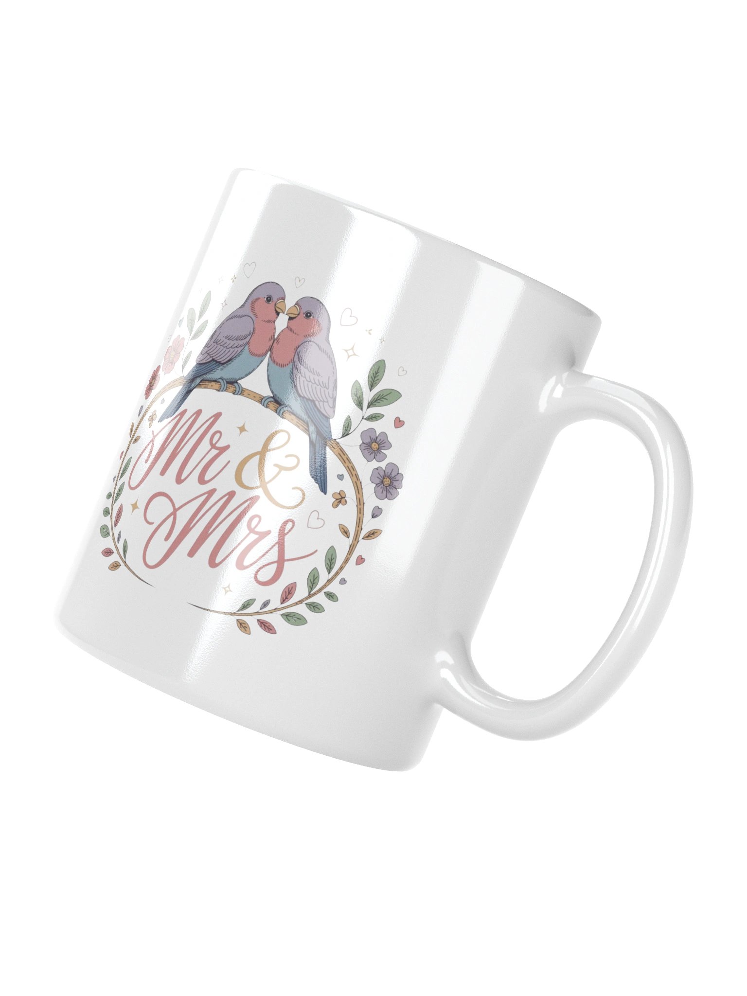 Mr & Mrs Bird Couple Branch Coffee Mug product image (11)