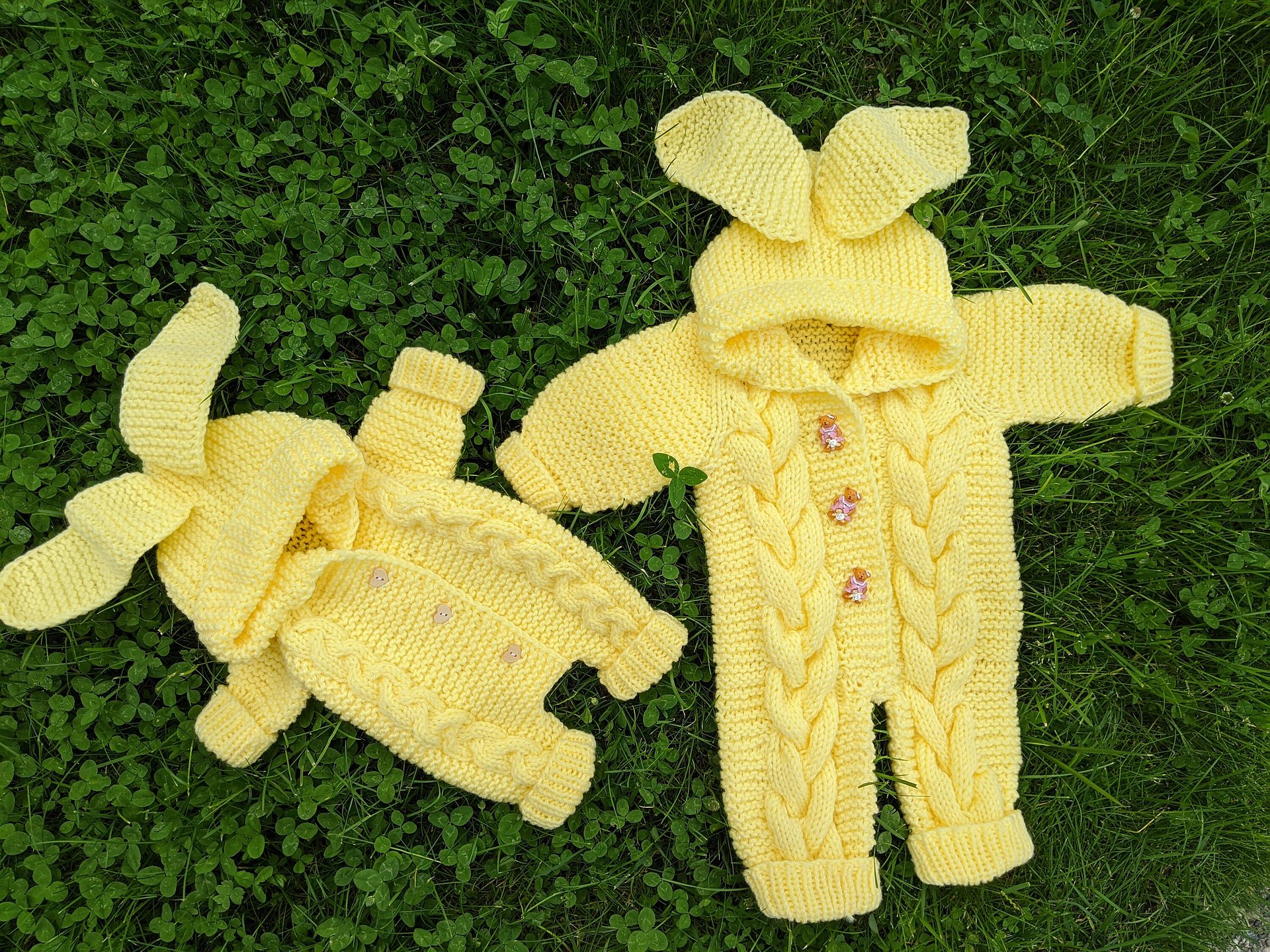 Doll Cable Knit Bunny Romper Knitting Pattern product image (8)