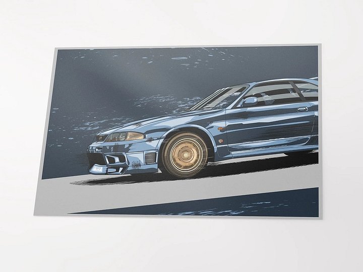 "Nissan Skyline GT-R (R33)" Original Artwork Print product image (2)