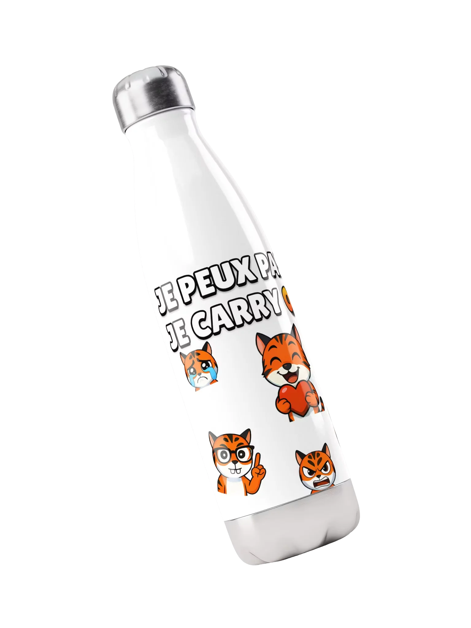 Gourde en acier inoxydable "Je peux pas, je carry Oxpros" product image (10)