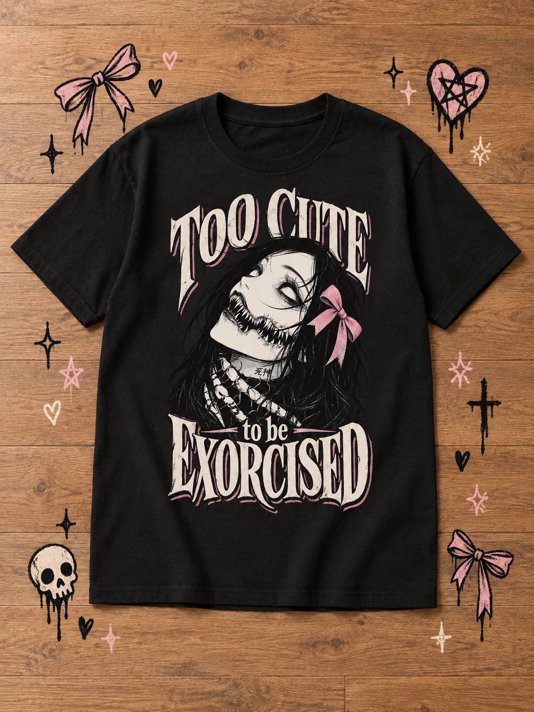 Too Cute To Be Exorcised Tee | Halloween Horror Graphic Tee product image (1)