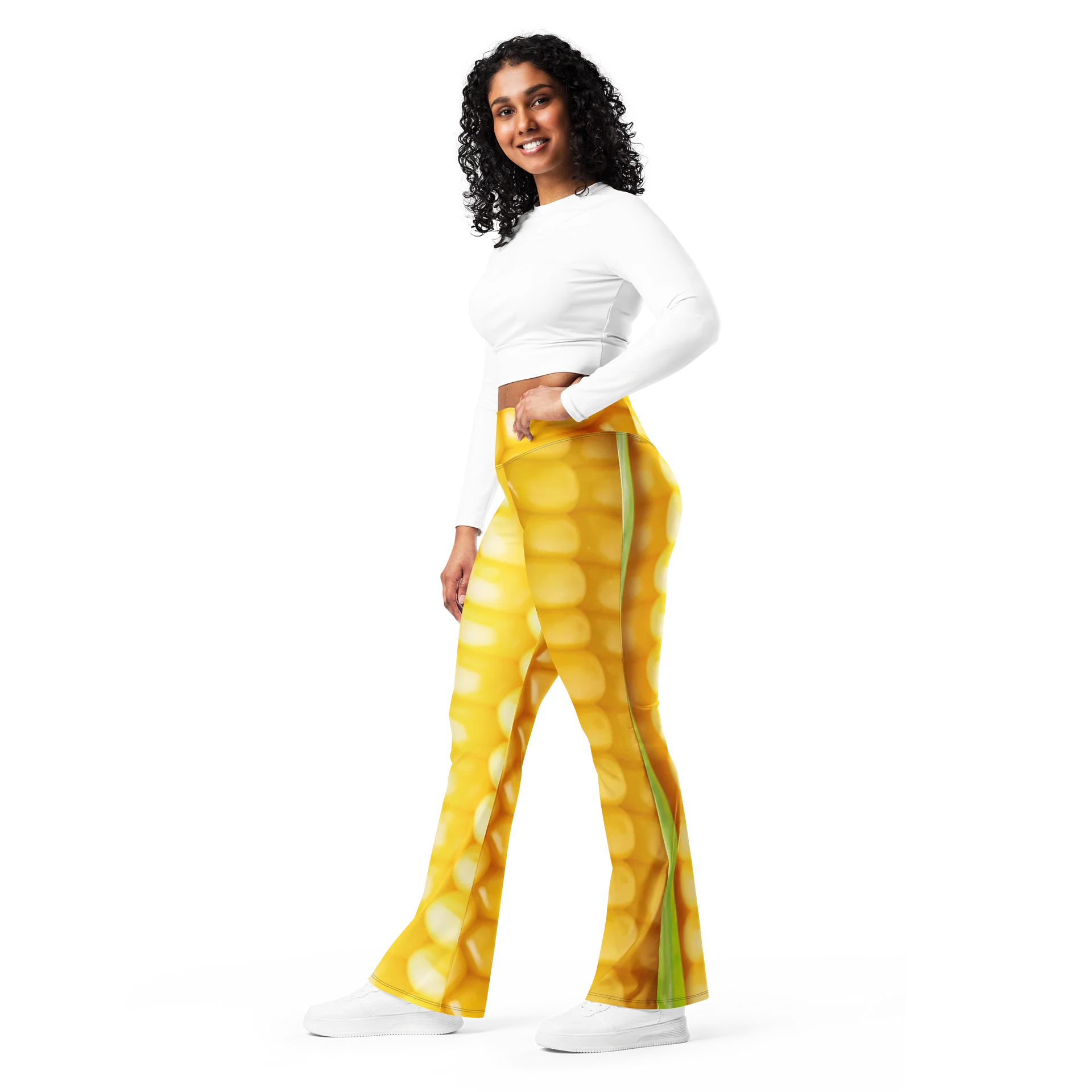 Corn on the Cob Flared Leggings with Pocket product image (11)