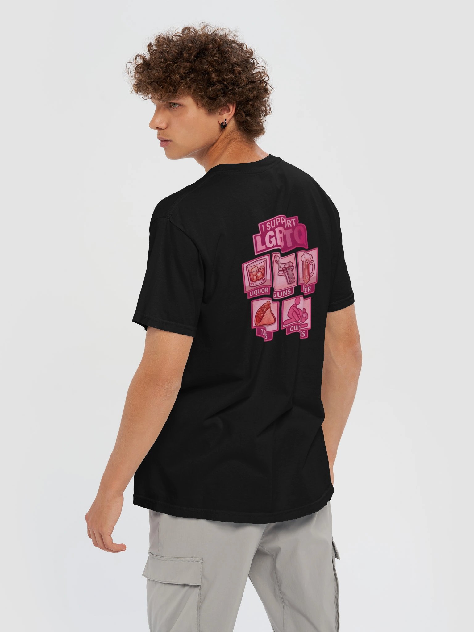 I SUPPORT LGBTQ T- SHIRT (BACK PRINT) product image (36)