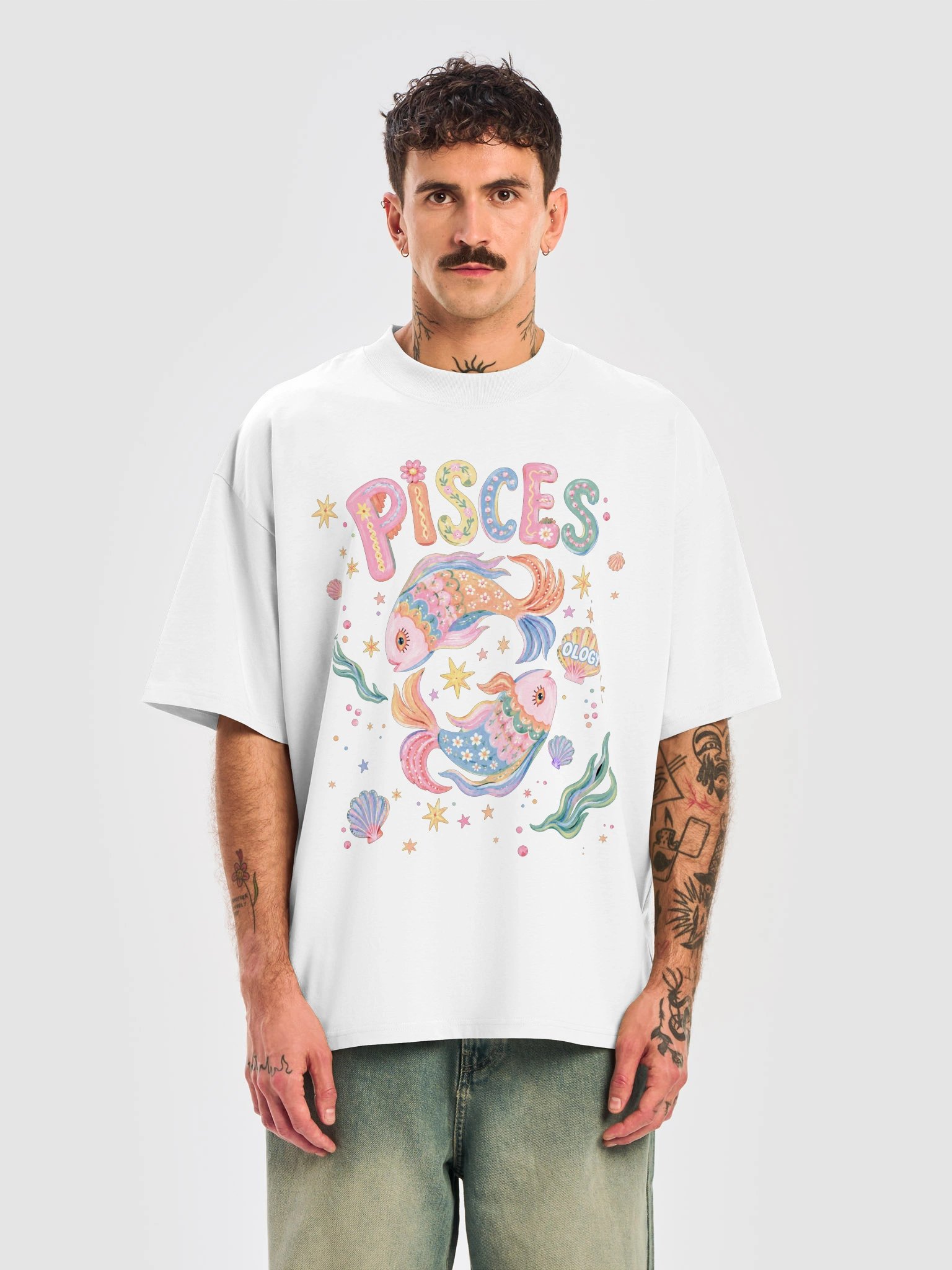 Pisces Astro Pop Oversized Tee product image (6)