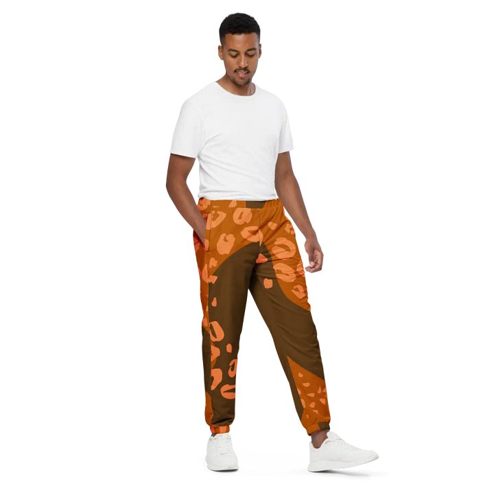 Orange Leopard Scatter Unisex Track Pants product image (2)