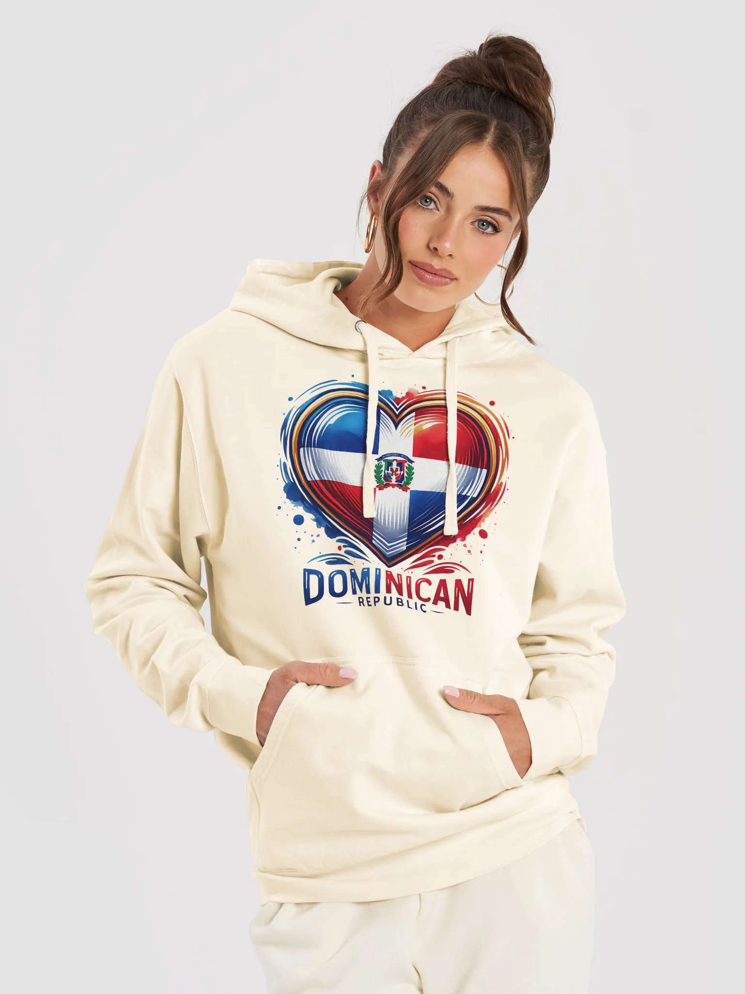 Dominican Republic Heart Flag Midweight Hoodie product image (5)