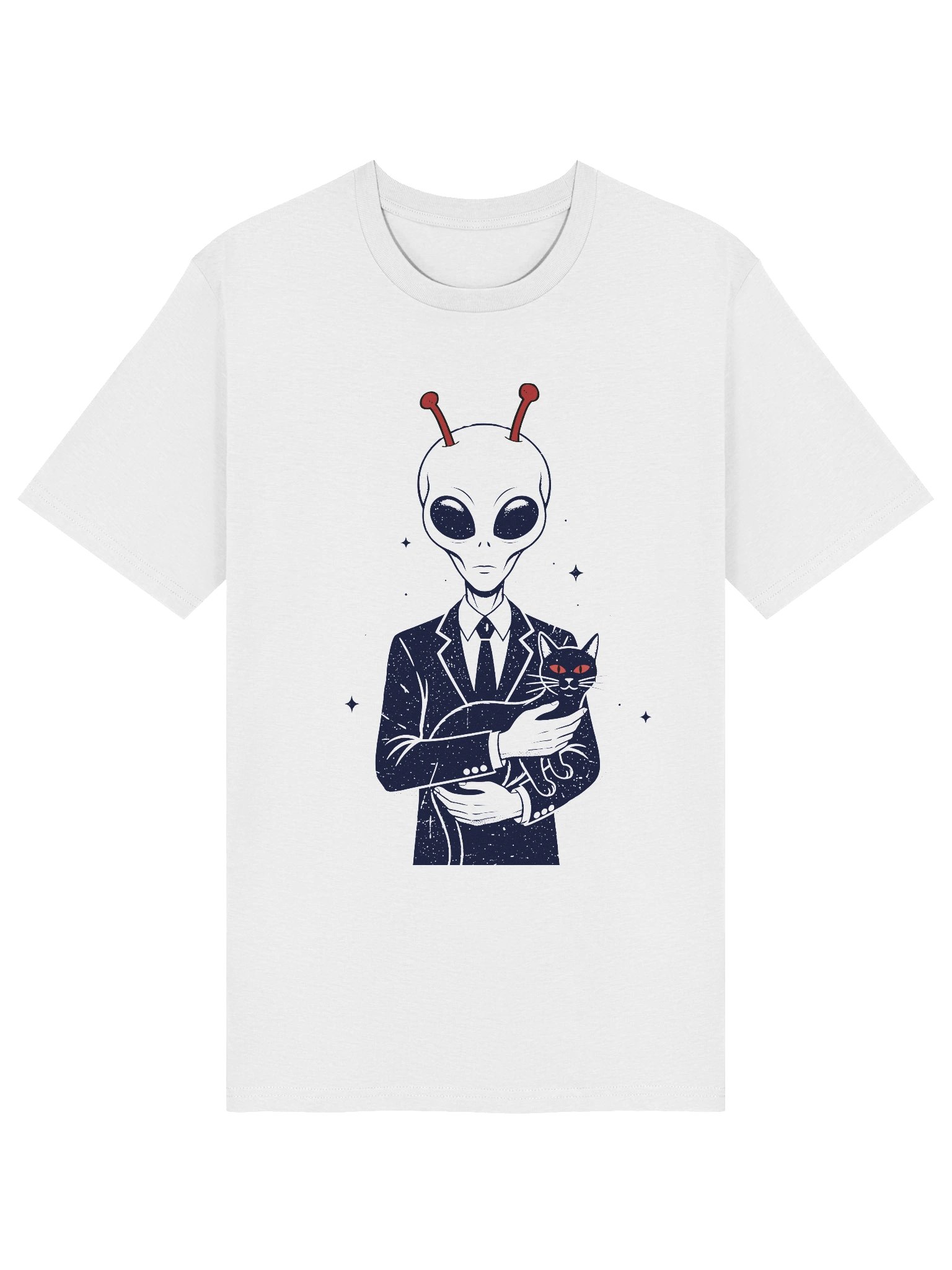 Alien Loves Cat - Galactic Encounter Organic Cotton T-Shirt product image (3)