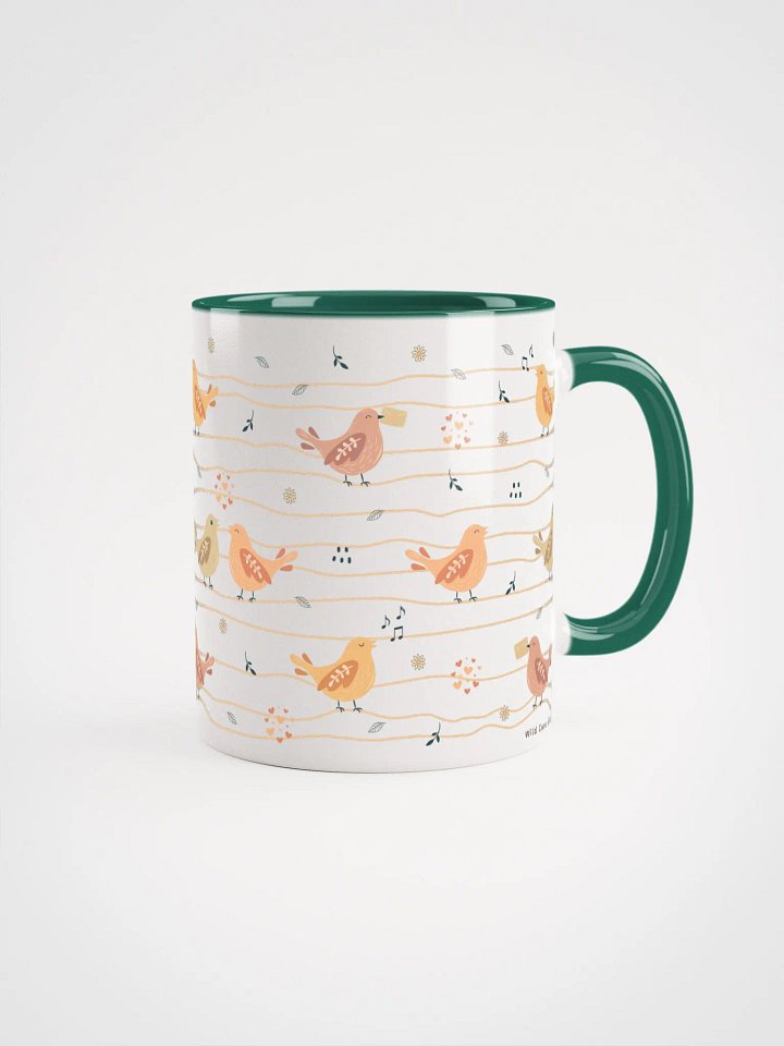 Kawaii Musical Birds Pattern Ceramic Mug product image (1)