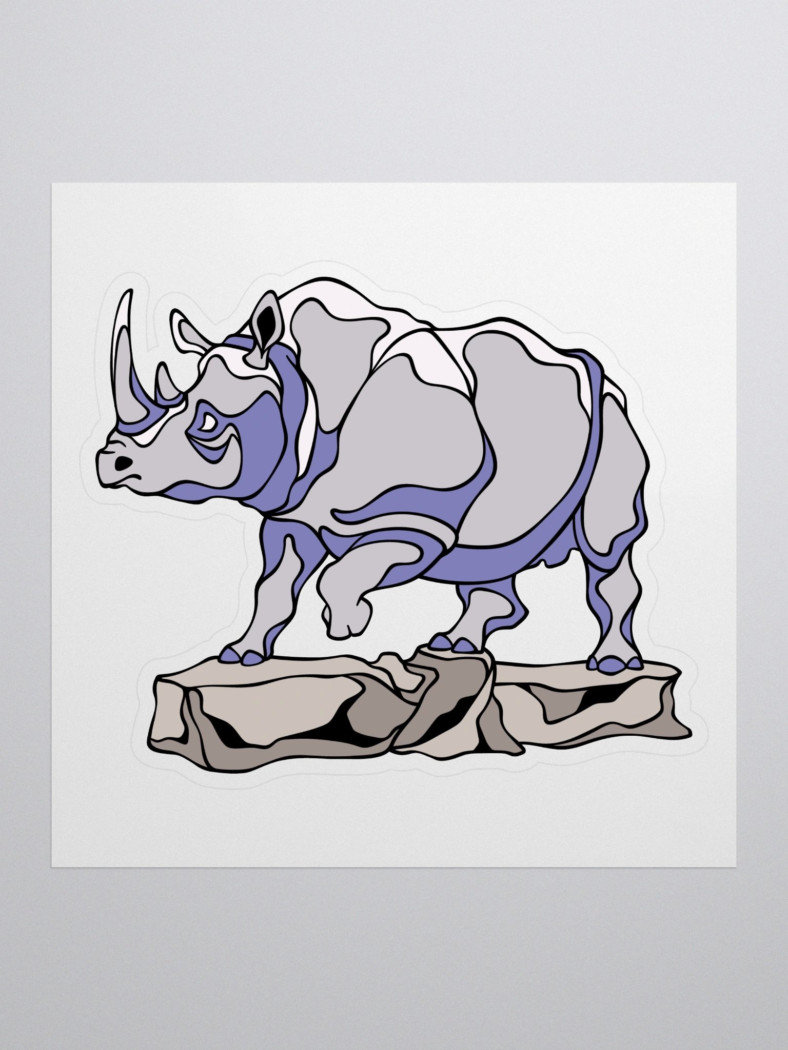 Majestic Rhino - Large Kiss Cut Sticker product image (1)