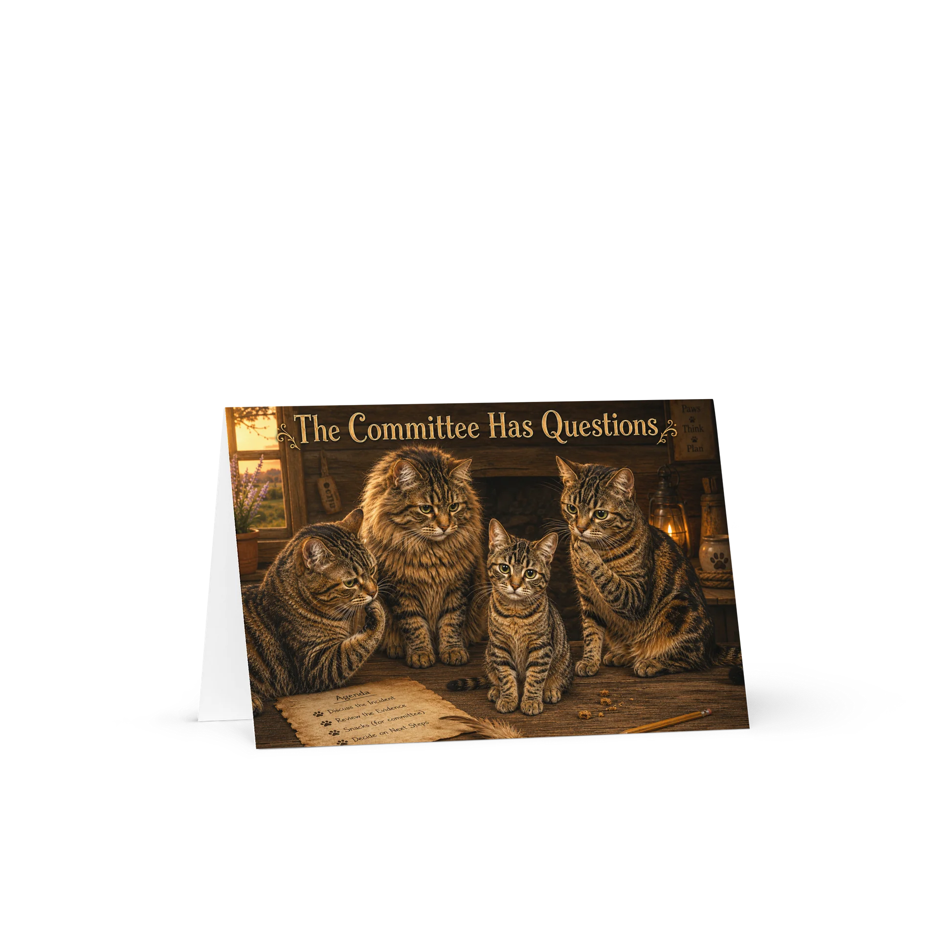 The Committee Has Questions — Frodo, Merry Sam & Pippin Greeting Card product image (1)