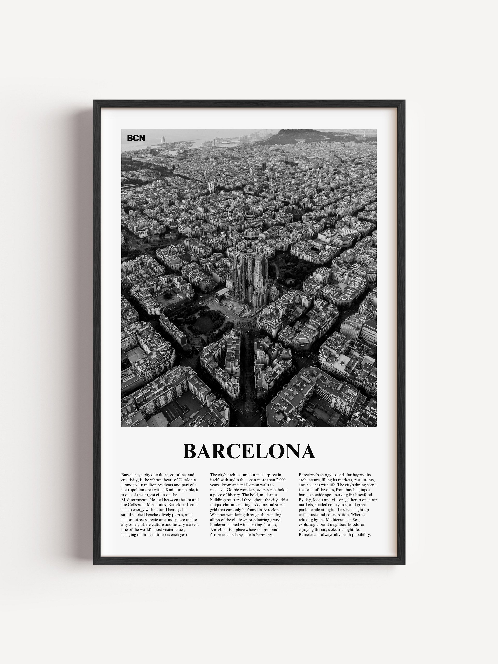 Barcelona 01 Newspaper Poster | Framed product image (1)