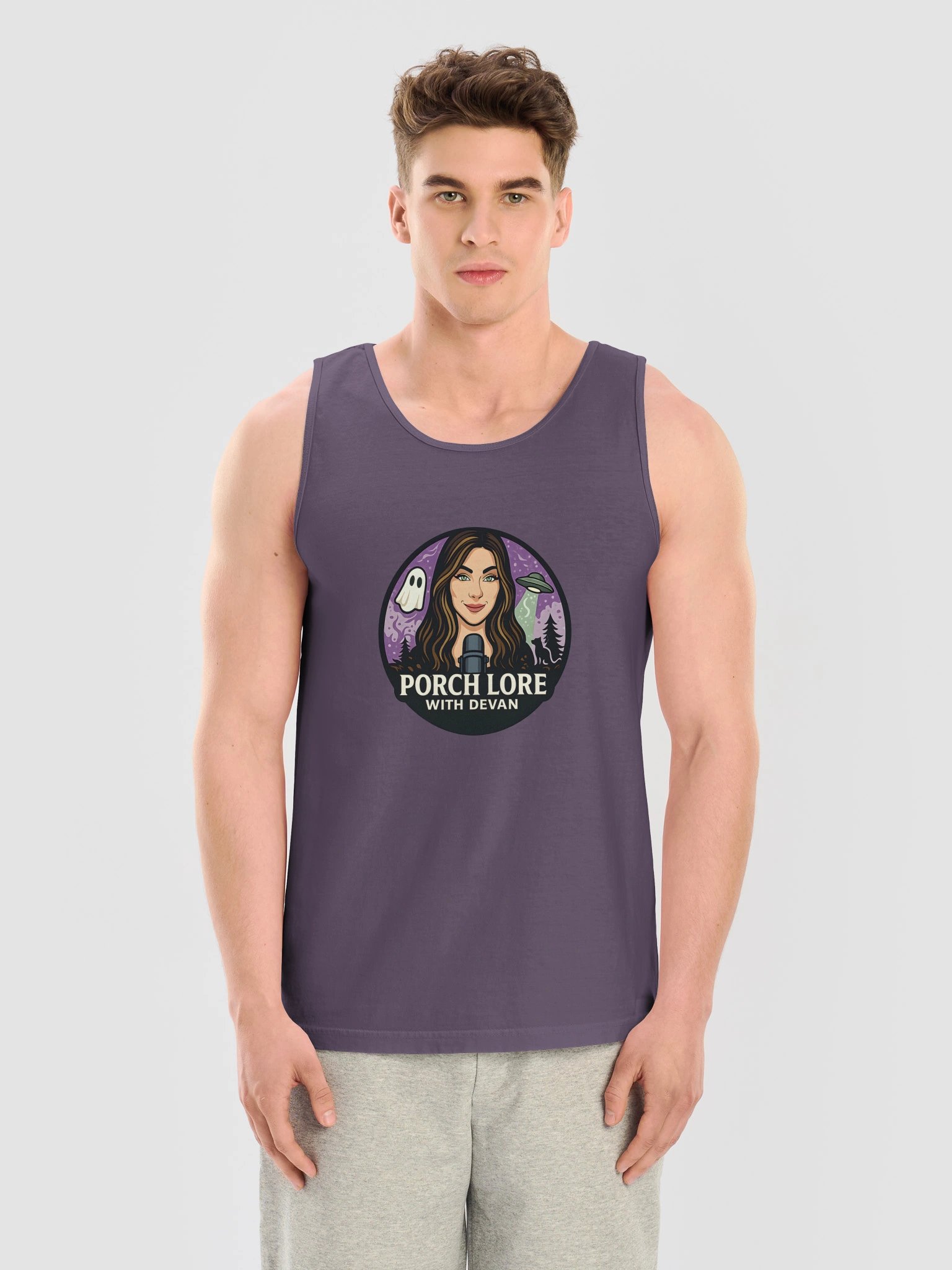 PORCH LORE DEVAN LOGO UNISEX GARMENT DYED TANK TOP product image (3)