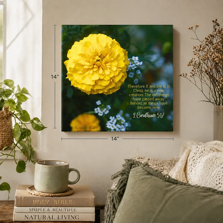 New Creation — Scripture Floral Canvas Print product image (1)