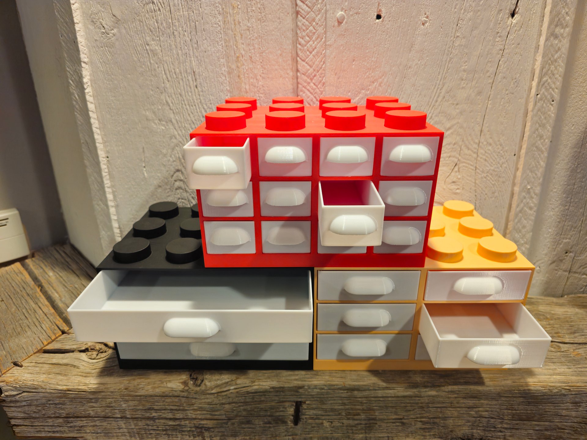 Stackable 3D Printed Organizer Drawers, Building Brick-Style Storage Bins for Toys, Crafts, Sewing or School Supplies, Decorative Organizers product image (7)
