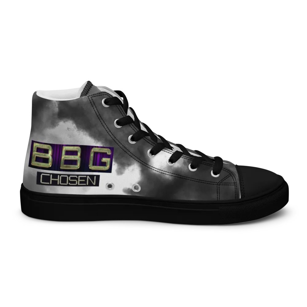 Diamond Cross Black Watercolor High Tops - Black Soles product image (6)