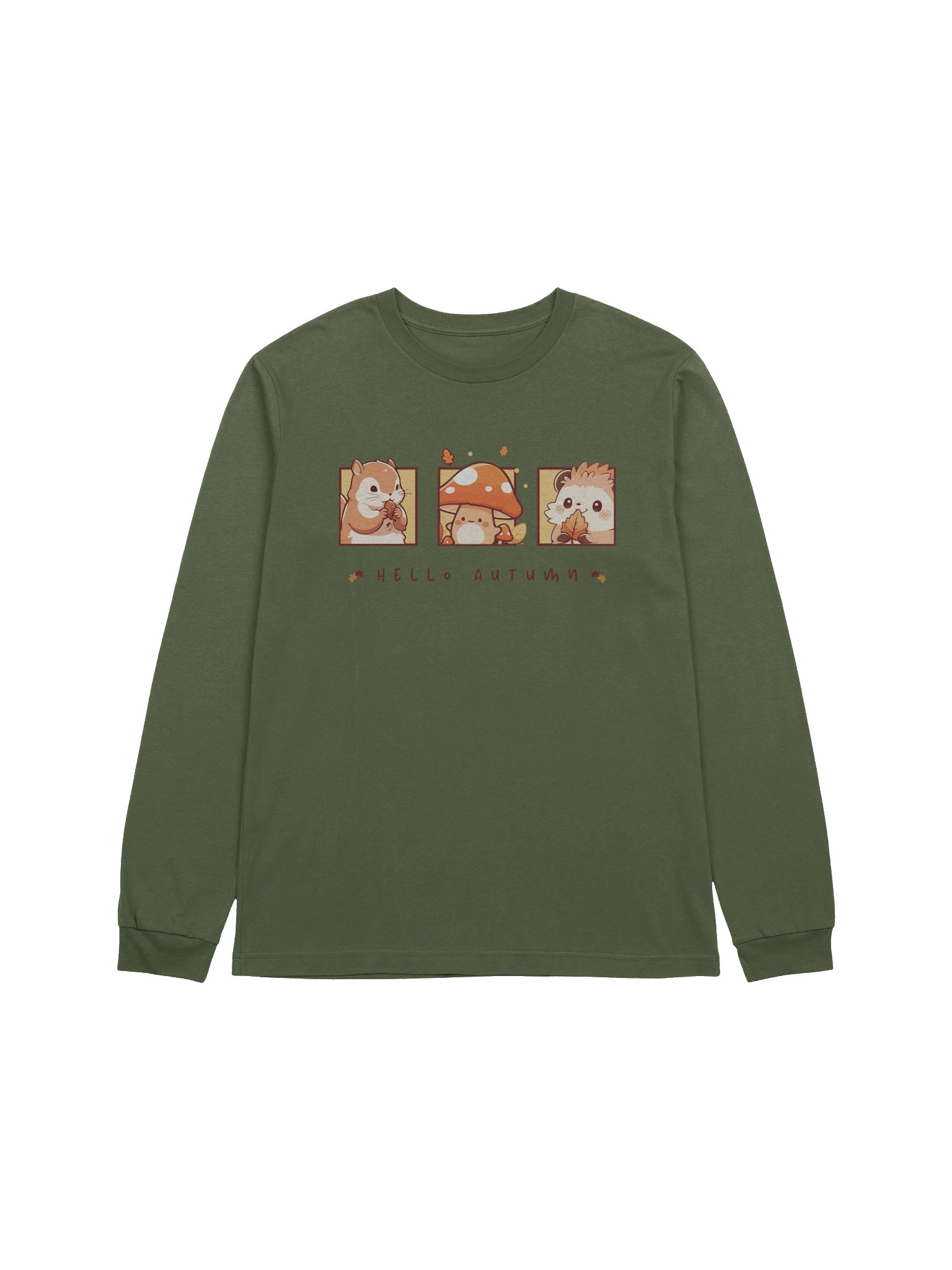 Hello Autumn Cartoon Long Sleeve T-Shirt product image (1)
