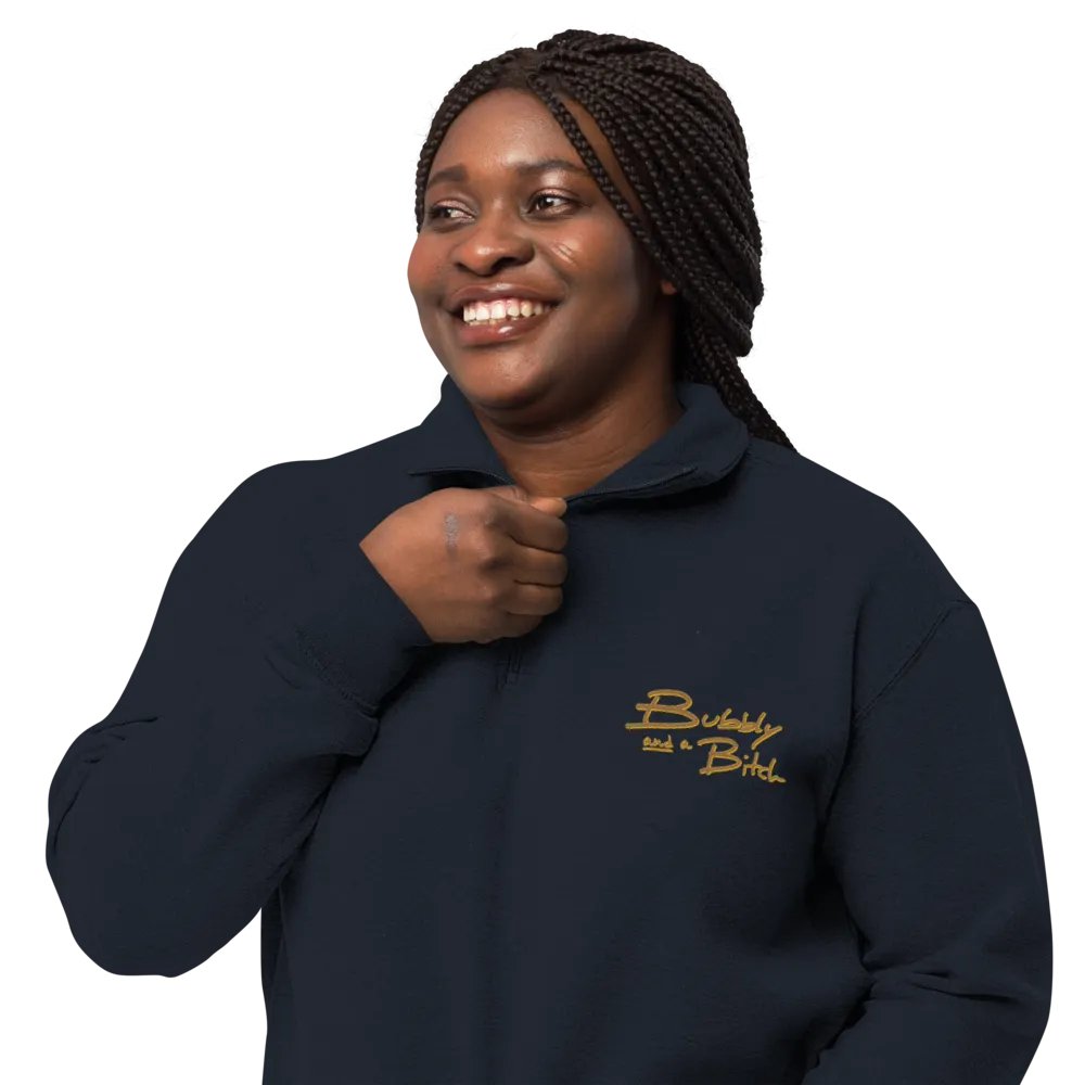 Bubbly and a B*tch (honey shadow design) embroidered quarter zip product image (8)