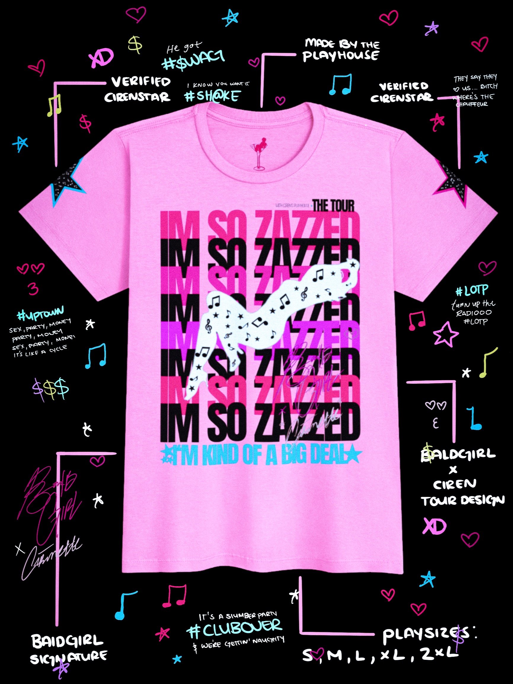 BALDGIRL — I’M SO ZAZZED TOUR TEE product image (1)