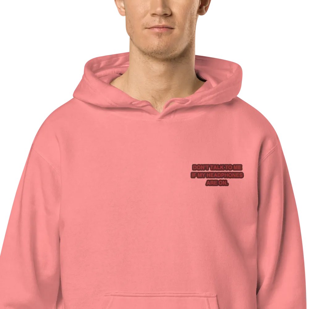 L.C. HEADPHONES ON (cherry design) embroidered pigment hoodie product image (2)
