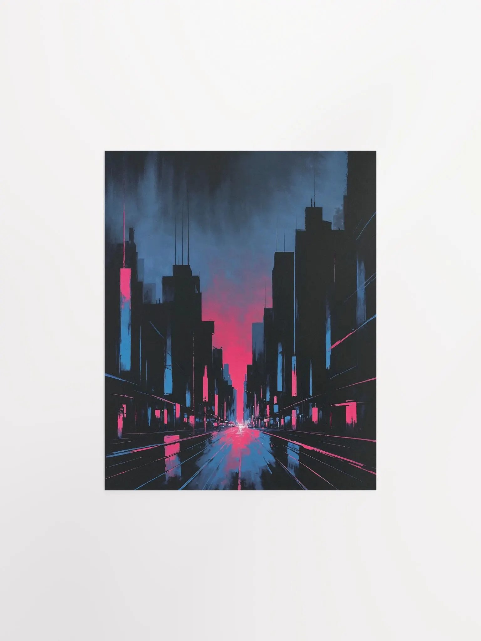 Crimson Nights Cityscape Poster product image (5)