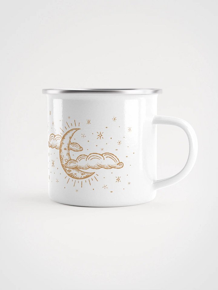 Golden Crescent Moon Night Sky Enamel Mug product image (1)