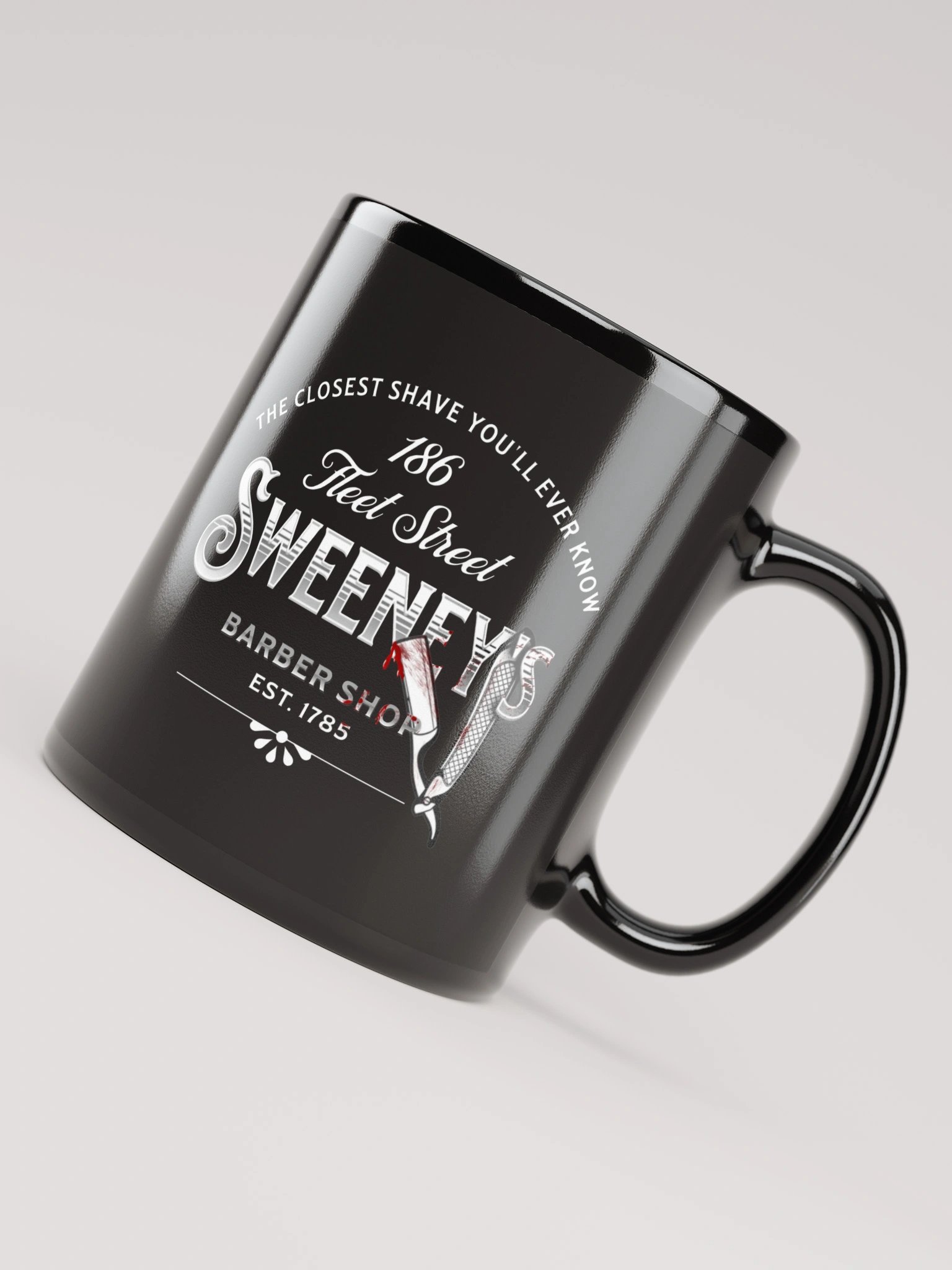 Sweeney Todd Barber Shop Mug – Black Glossy Horror Musical Coffee Cup product image (7)