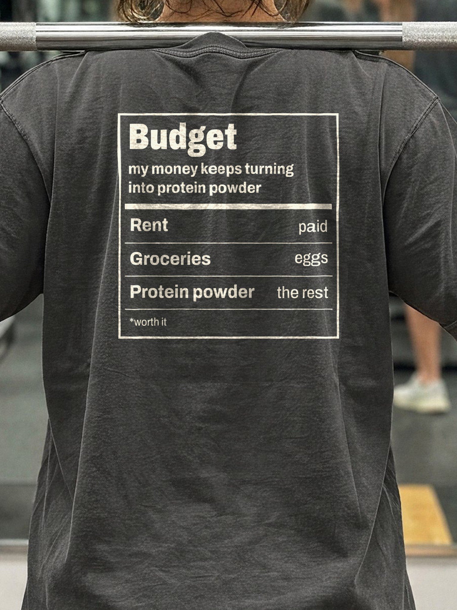 My Money Keeps Turning Into Protein Powder Oversized Gym Tee | Pump Cover product image (4)