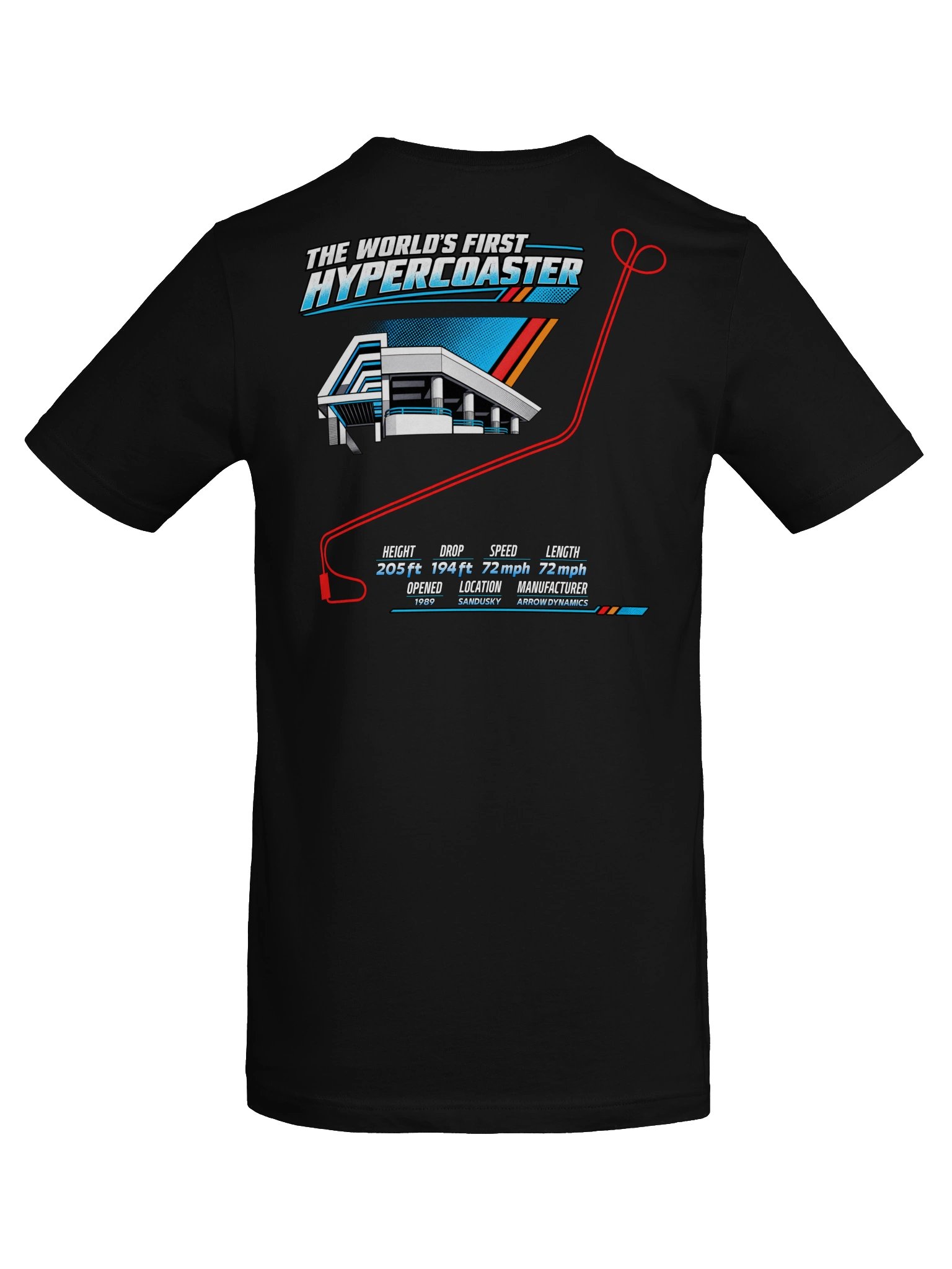 The World’s First Hyper Coaster Retro Graphic Layout Tee product image (6)