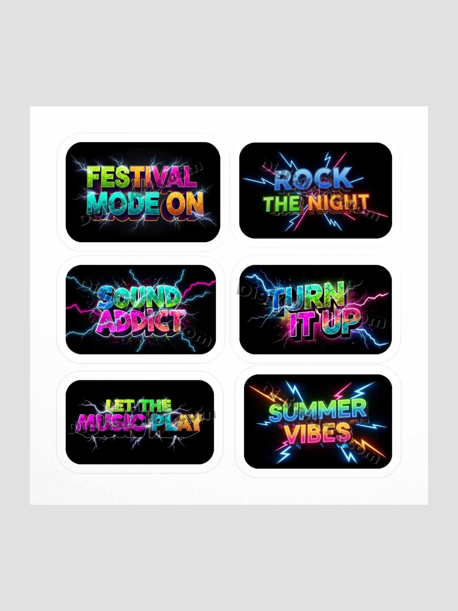 Festival Mode Neon Black Sticker Set product image (1)