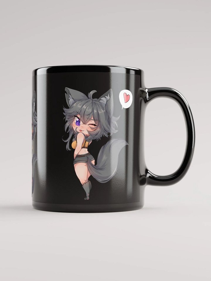 WolfcatRisi Chibi Glossy Mug (Black) product image (1)