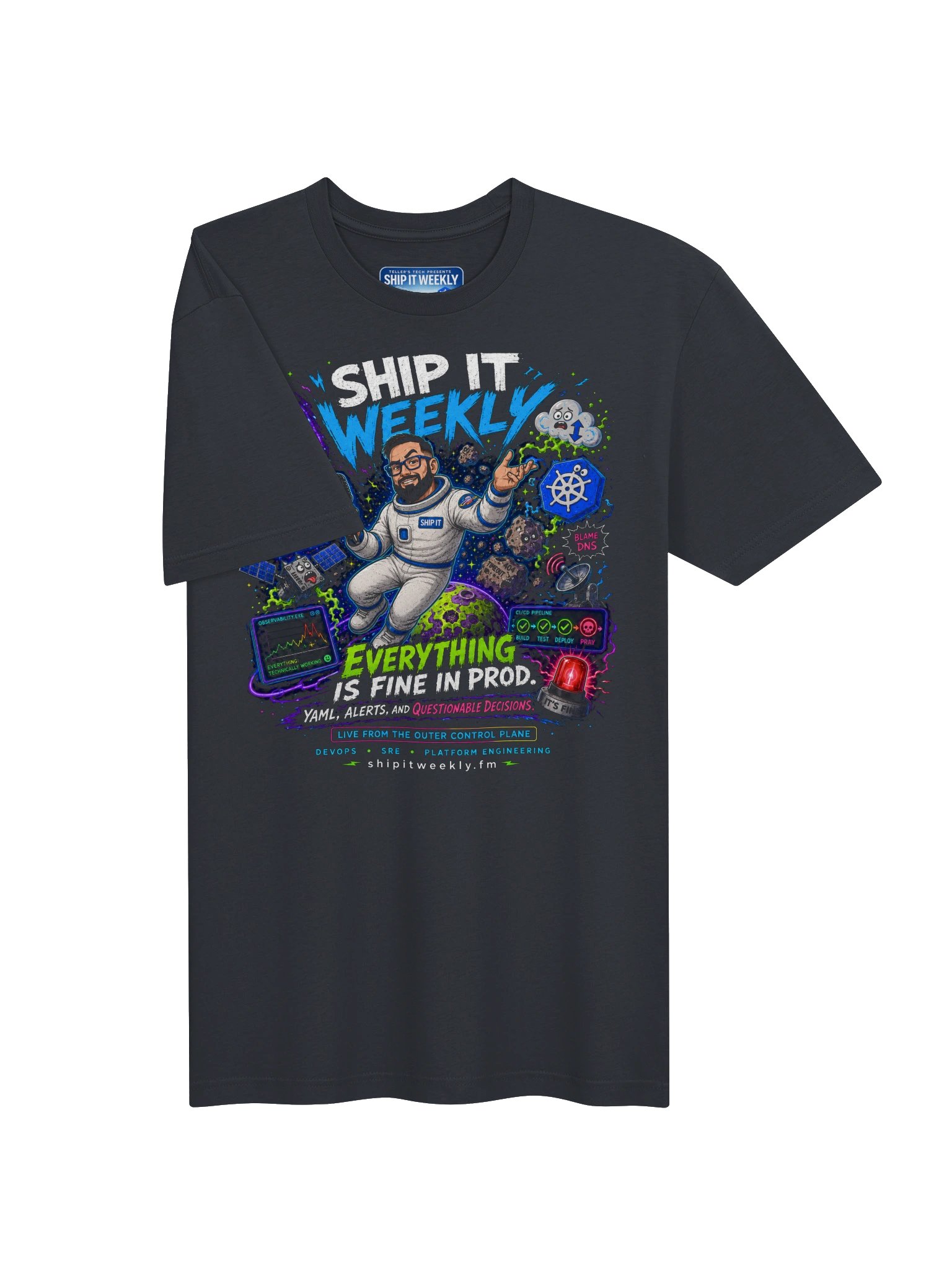 Everything Is Fine in Prod | Ship It Weekly DevOps Tee product image (13)