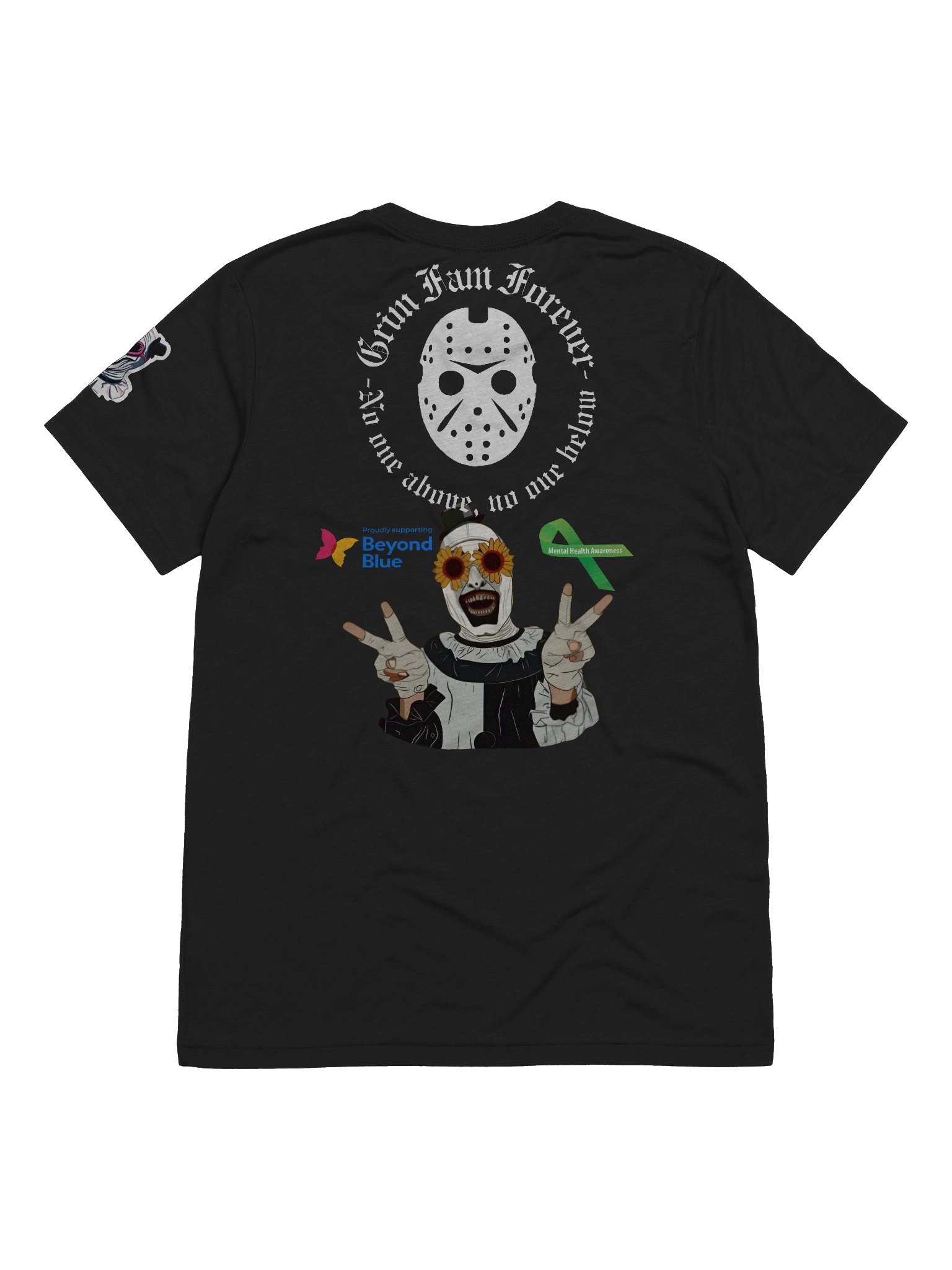 GRIM FAM - ART THE CLOWN — “PEACE, LOVE & CHAOS” EDITION - SHIRT #2 Avail in ALL colors product image (4)