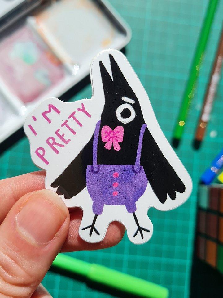 I'm Pretty Crow Vinyl Sticker product image (1)