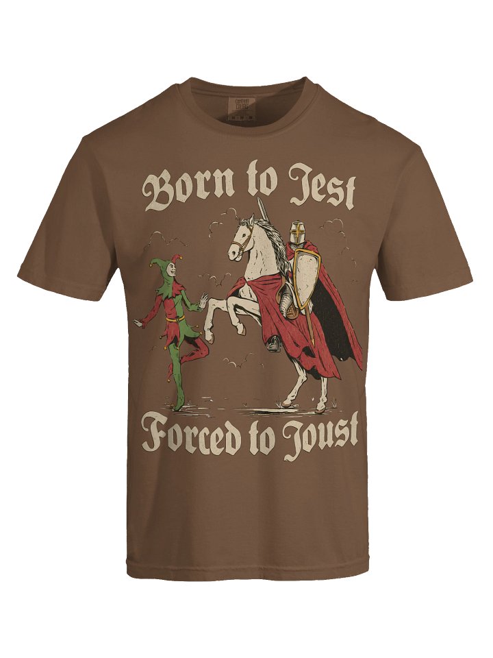 Medieval Jester Knight Graphic Tee, Comfort Colors Renaissance Fair T-Shirt, Funny Vintage Fantasy Shirt, Unisex product image (2)
