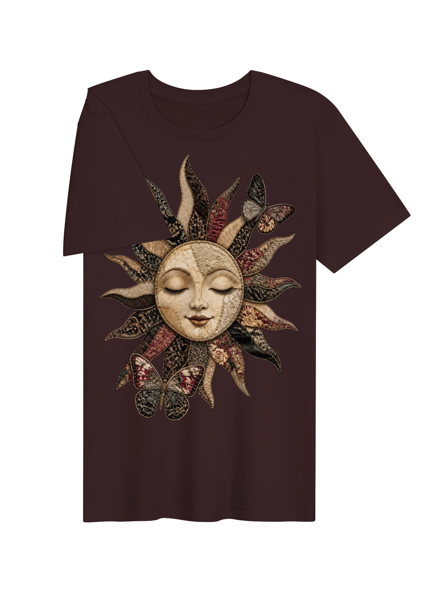 Moody Celestial Tee, Faux Patchwork Sun and Butterfly product image (4)