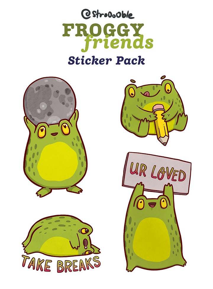 sticker pack : froggy friends product image (1)