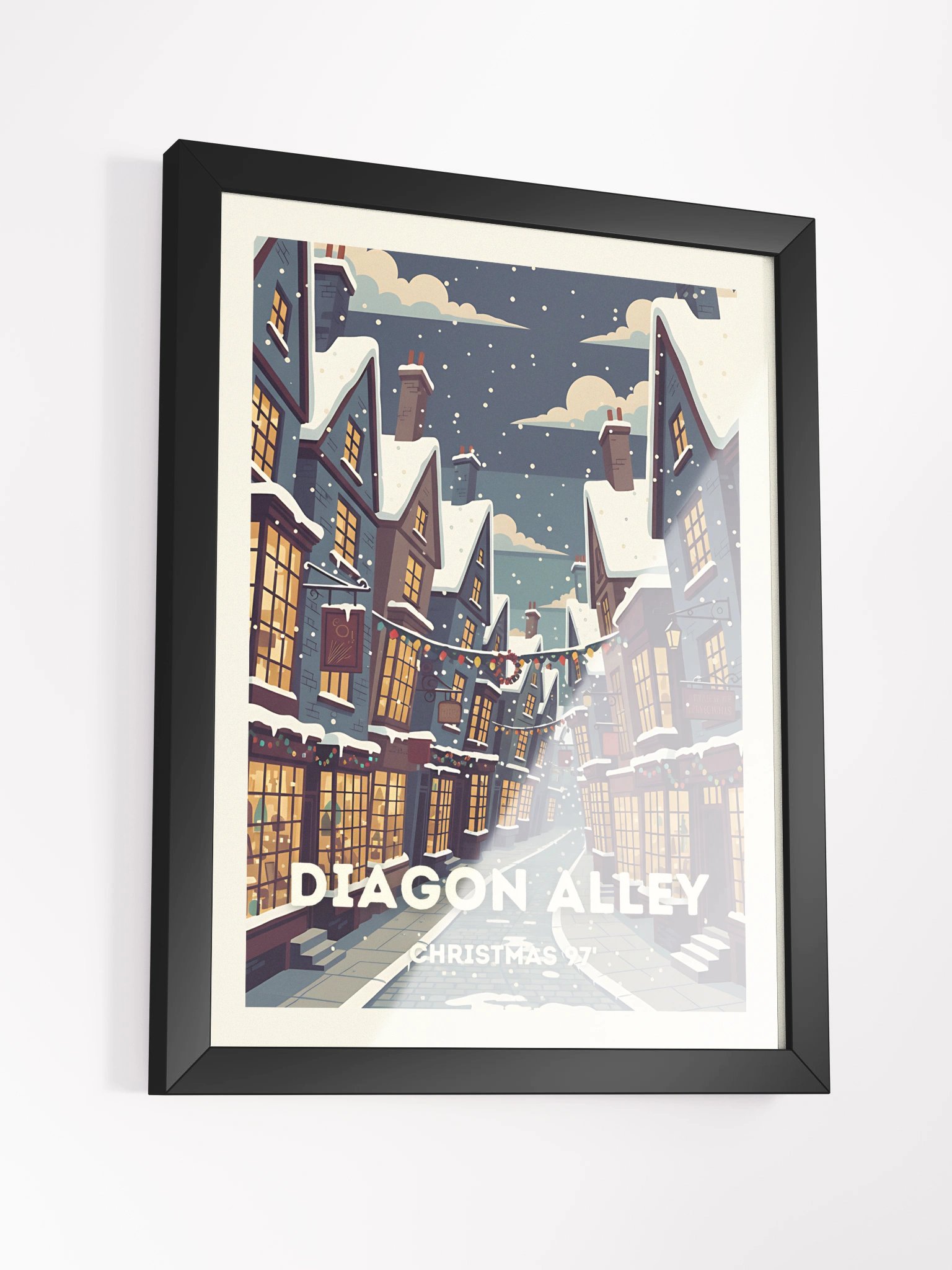 Magical Alley Christmas Holliday Festive Vintage Travel Poster product image (11)