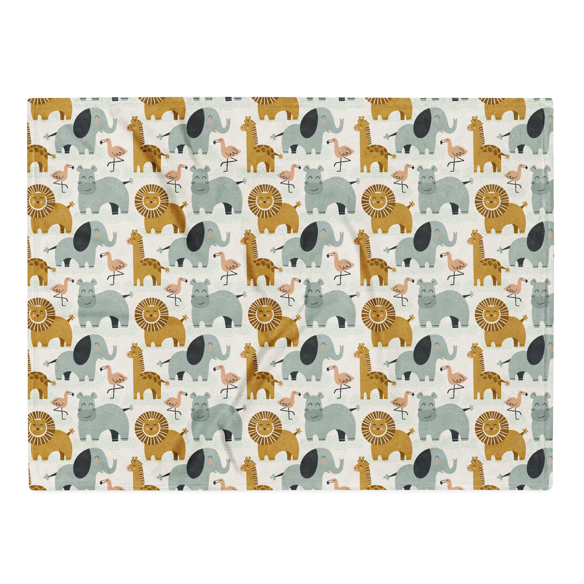 Retro Jungle Animals Fleece Blanket product image (2)