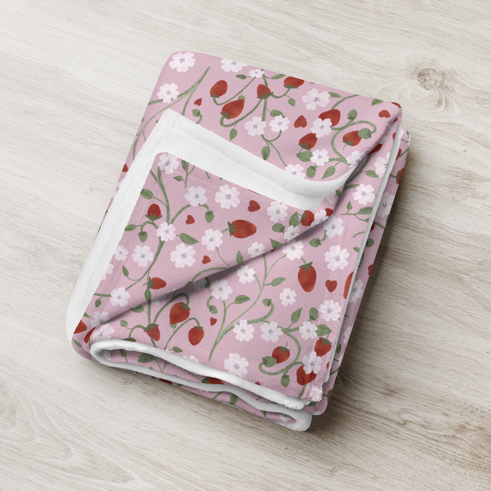 Strawberry Fields Forever Pink Throw Blanket product image (8)