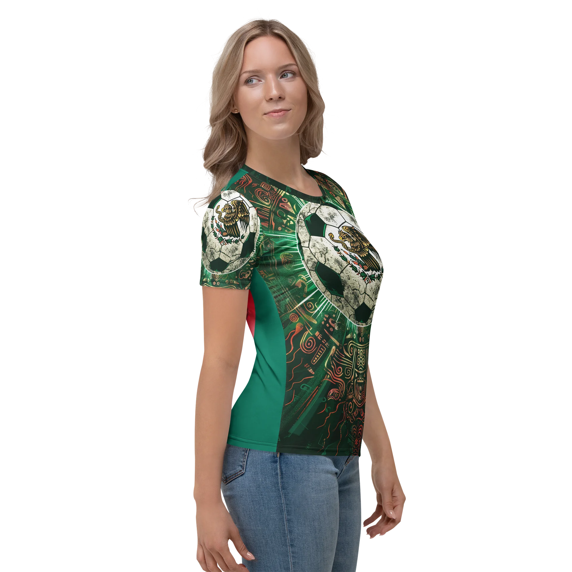 Mexico Womens Fantasy Football Shirt | Camiseta de fútbol femenina de fantasía mexicana product image (7)